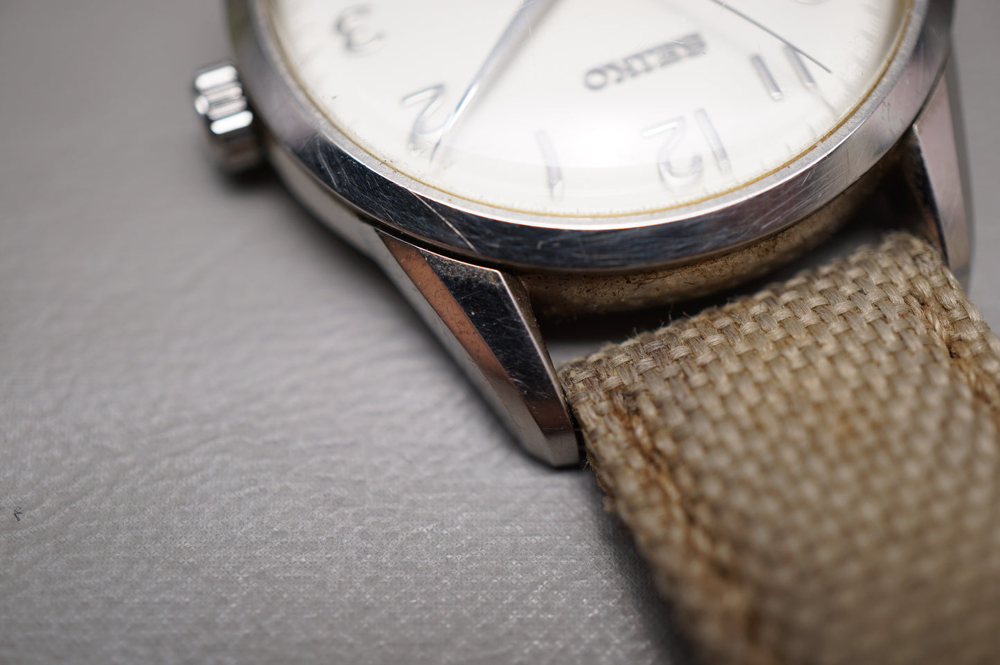 Vintage 1997 Seiko SCVG007 4S24 White Dial Handwound Mechanical Watch