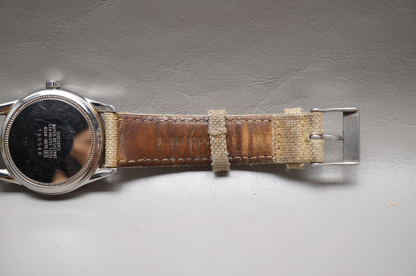 Vintage 1997 Seiko SCVG007 4S24 White Dial Handwound Mechanical Watch