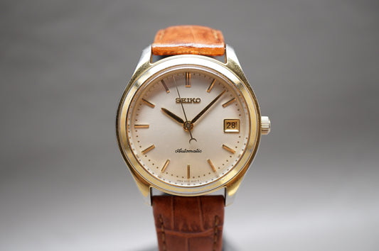 Vintage 1992 Seiko SCVK002 4S35 Gold Tone 36mm Date Automatic Watch