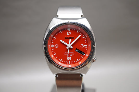 Vintage Seiko S-Wave SKX297K1 7S26 Red Dial Automatic Watch Original Bracelet