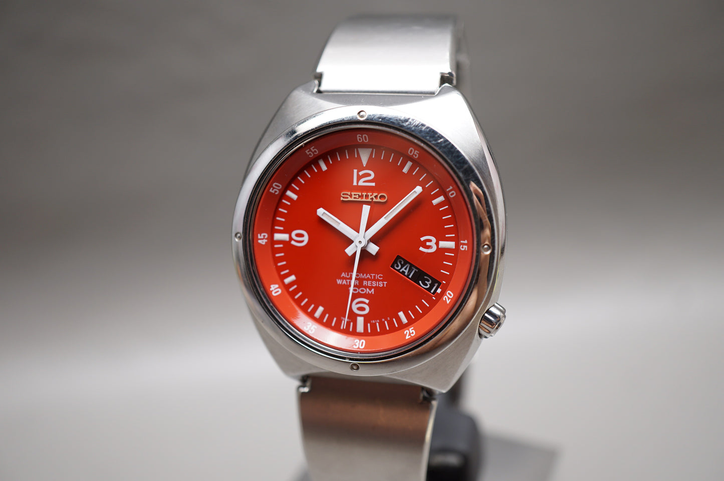 Vintage Seiko S-Wave SKX297K1 7S26 Red Dial Automatic Watch Original Bracelet