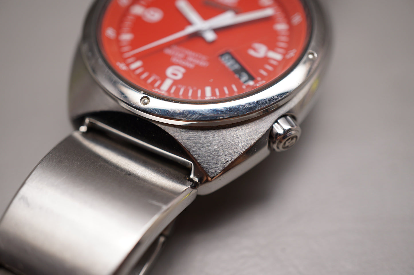 Vintage Seiko S-Wave SKX297K1 7S26 Red Dial Automatic Watch Original Bracelet