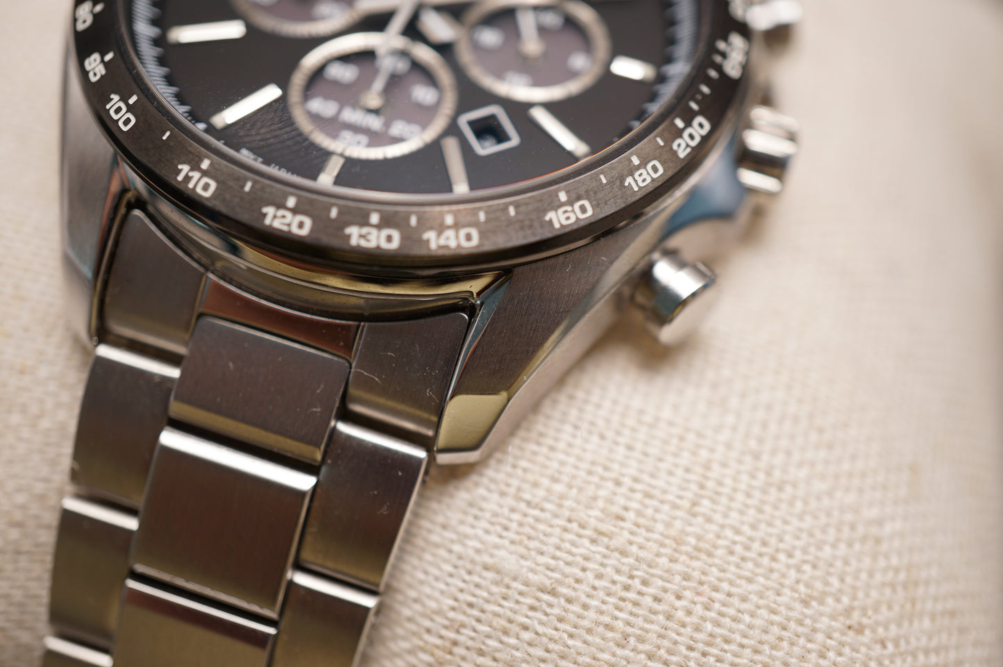 Seiko Selection SBPY167 V175 Solar Chronograph Black Dial Quartz Watch