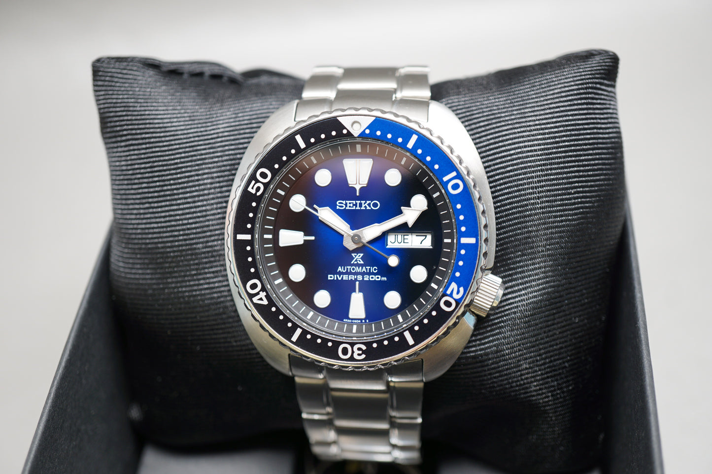 Seiko Prospex SRPC25K1 4R36 Black Blue Dial Turtle Automatic Watch