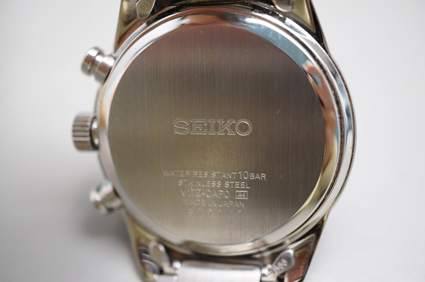 Seiko Spirit SBPY113 V172 White Panda Dial Chronograph Solar Quartz Watch