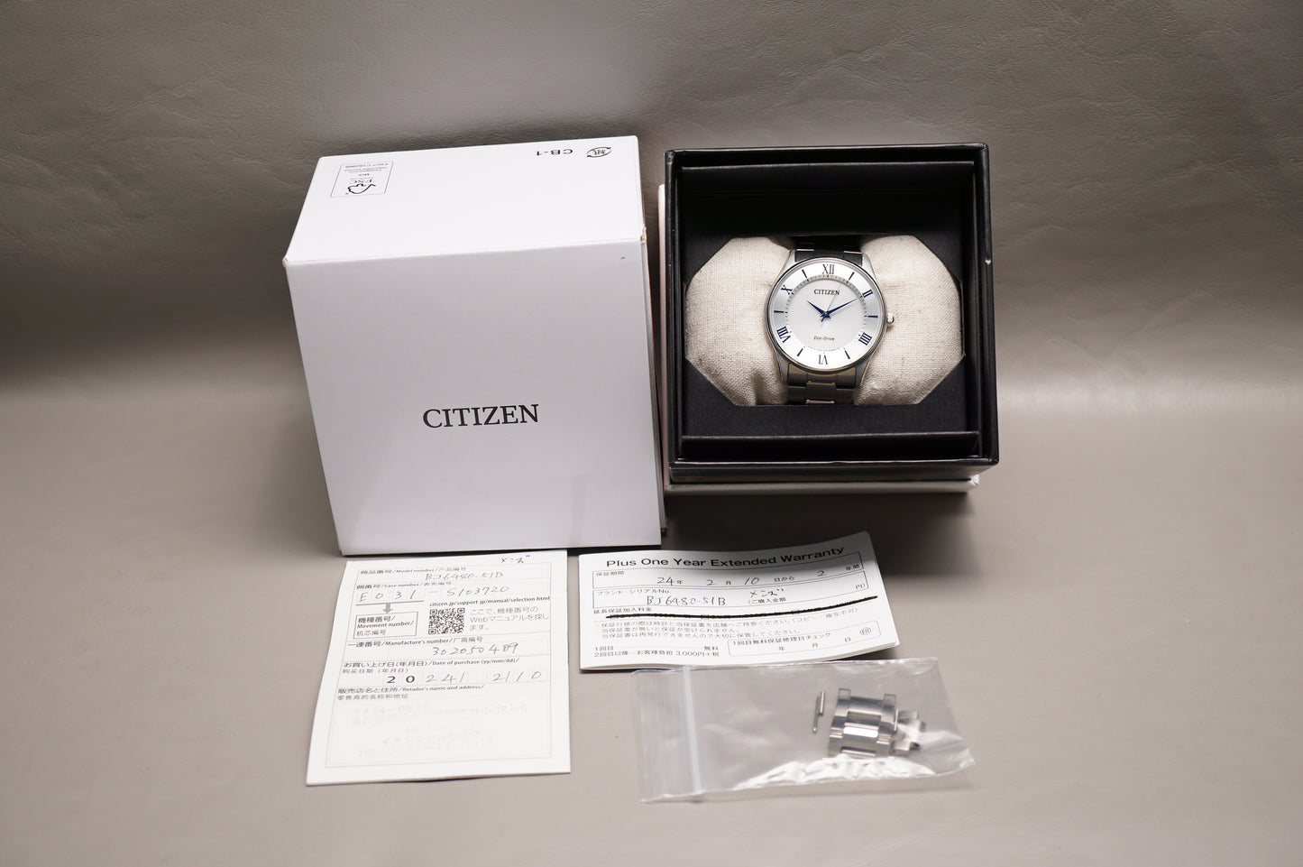 Citizen Eco-Drive BJ6480-51B Silver Roman Dial JDM Solar Quartz Watch