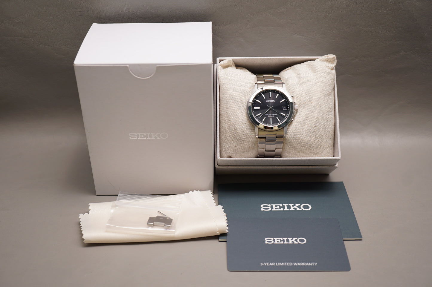 Seiko Spirit SBTM169 7B52 Black Dial JDM Radio Wave Solar Quartz Watch