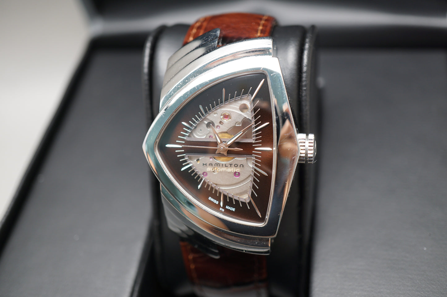 Hamilton Ventura H24515591 Brown Dial Skeleton Automatic Swiss Watch