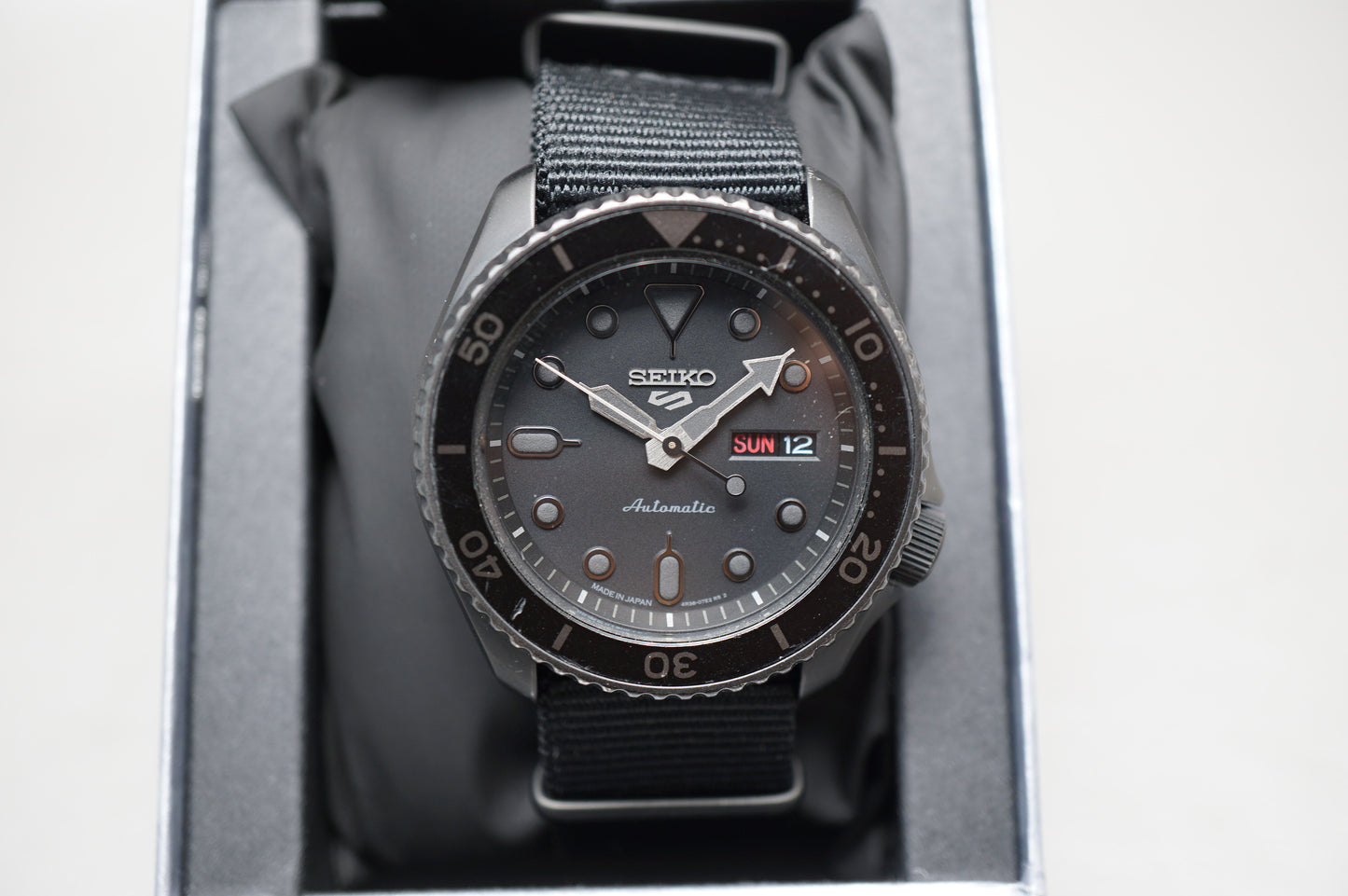 Seiko 5 Sports SBSA025 4R36 Blackout Street Style Automatic Watch