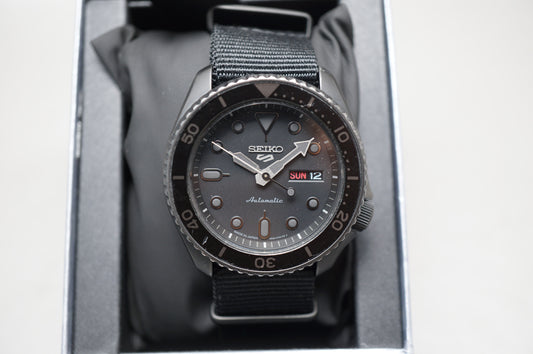 Seiko 5 Sports SBSA025 4R36 Blackout Street Style Automatic Watch