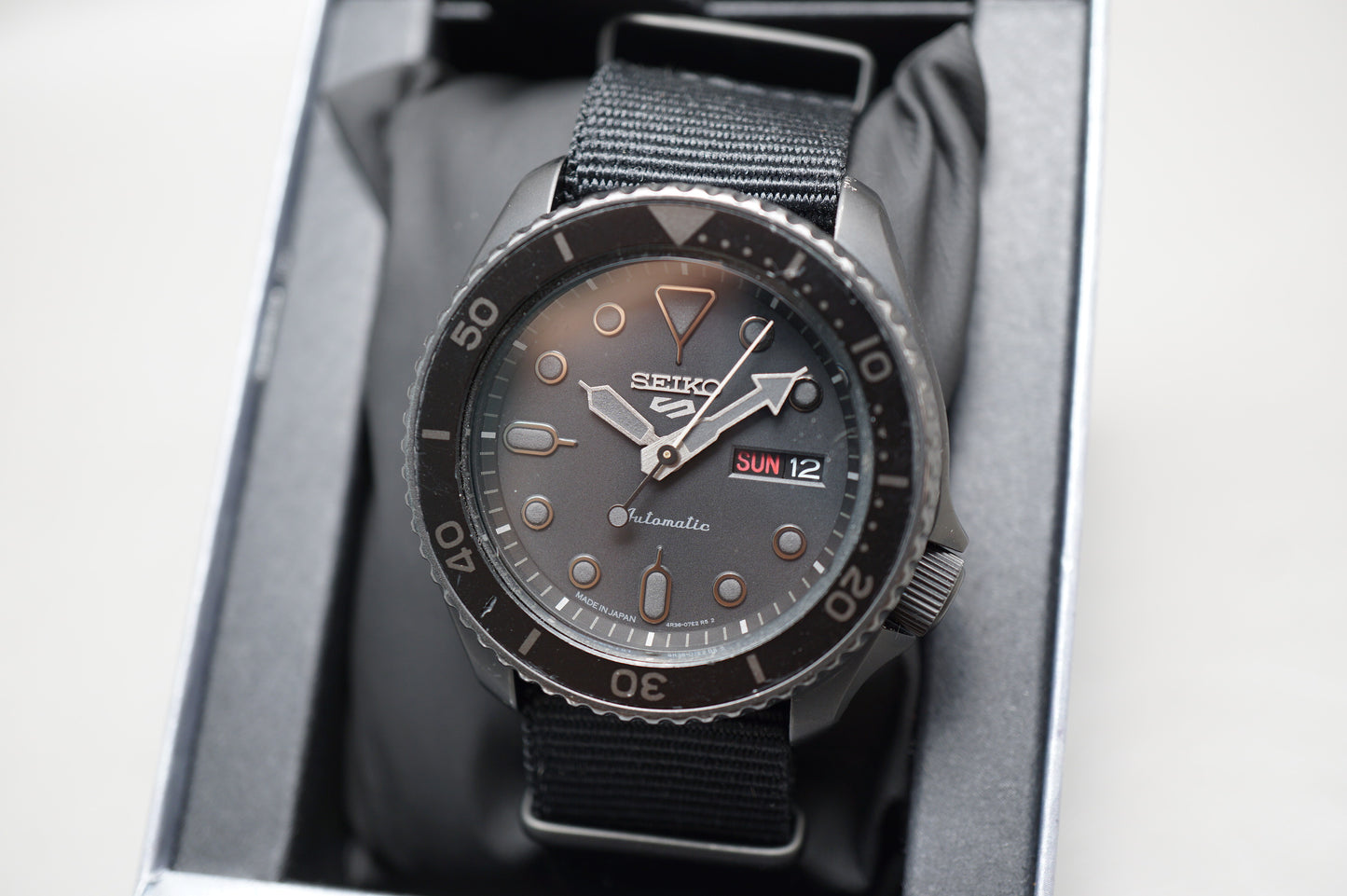Seiko 5 Sports SBSA025 4R36 Blackout Street Style Automatic Watch