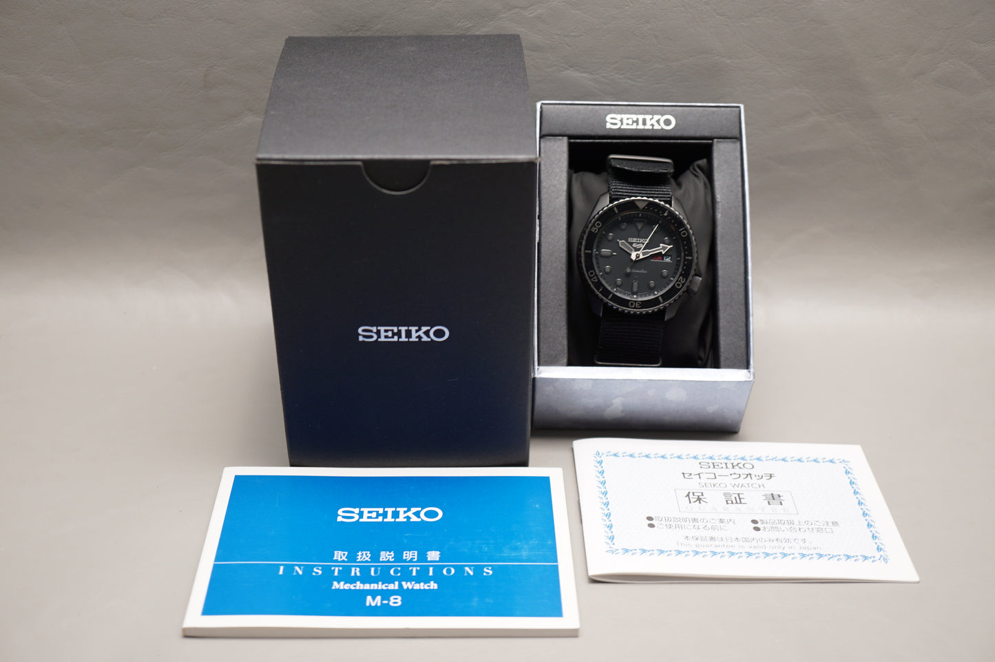 Seiko 5 Sports SBSA025 4R36 Blackout Street Style Automatic Watch
