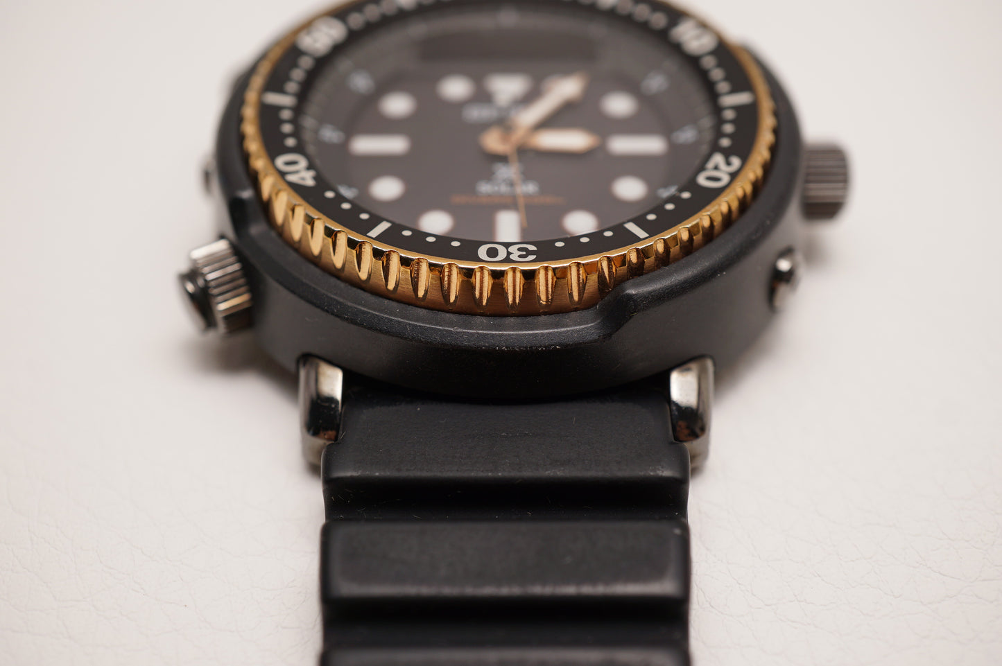 Seiko Prospex SBEQ005 H851 Black Rose Gold Arnie Digital Quartz Watch