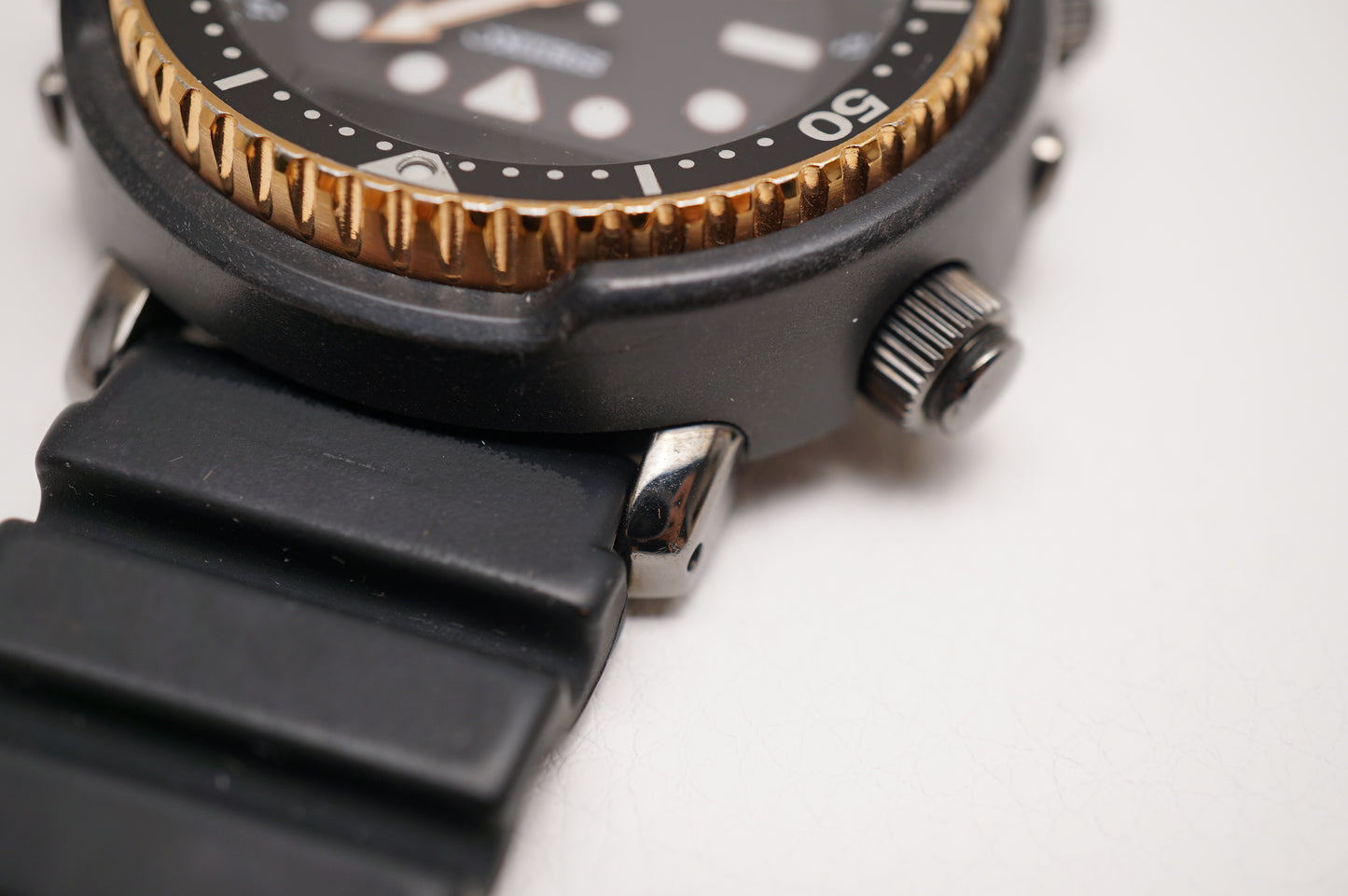Seiko Prospex SBEQ005 H851 Black Rose Gold Arnie Digital Quartz Watch