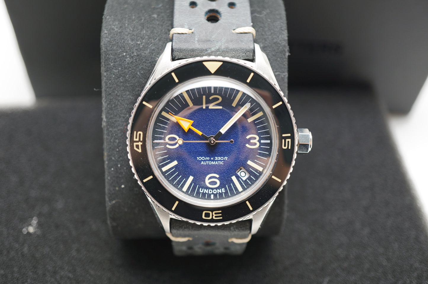 UNDONE Basecamp Blue Black NH35 Vintage Inspired Diver Style Automatic Watch