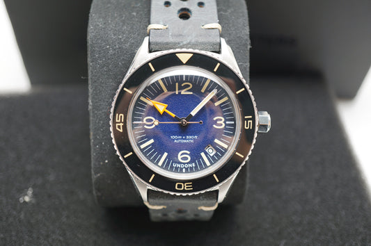 UNDONE Basecamp Blue Black NH35 Vintage Inspired Diver Style Automatic Watch