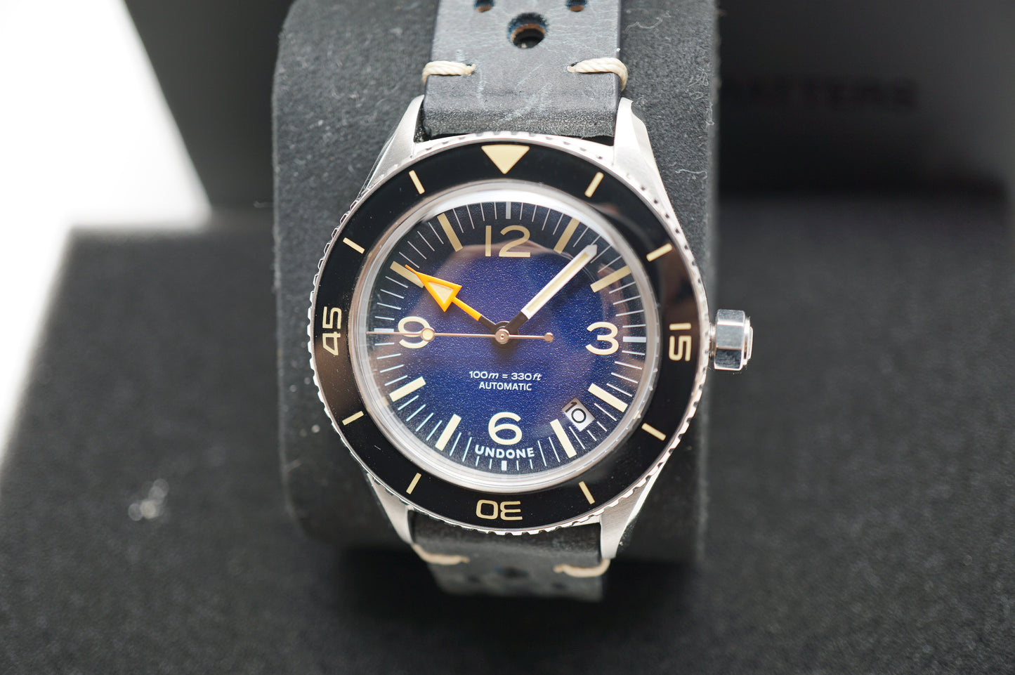 UNDONE Basecamp Blue Black NH35 Vintage Inspired Diver Style Automatic Watch