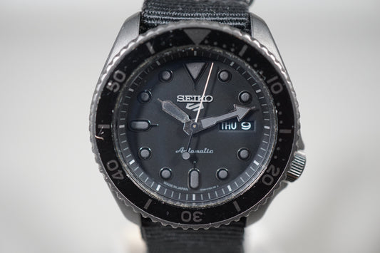 Seiko 5 Sports SBSA025 4R36 Blackout Street Style Automatic Watch