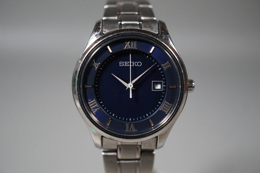 Seiko Selection STPX065 V137 Blue Dial Ladies Titanium Solar Quartz Watch