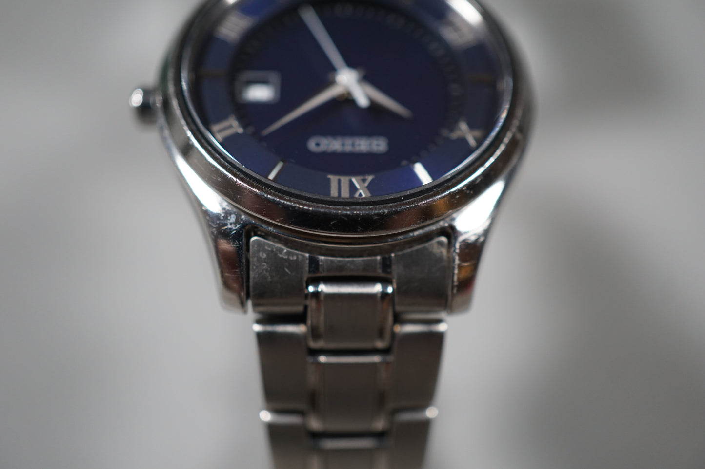 Seiko Selection STPX065 V137 Blue Dial Ladies Titanium Solar Quartz Watch