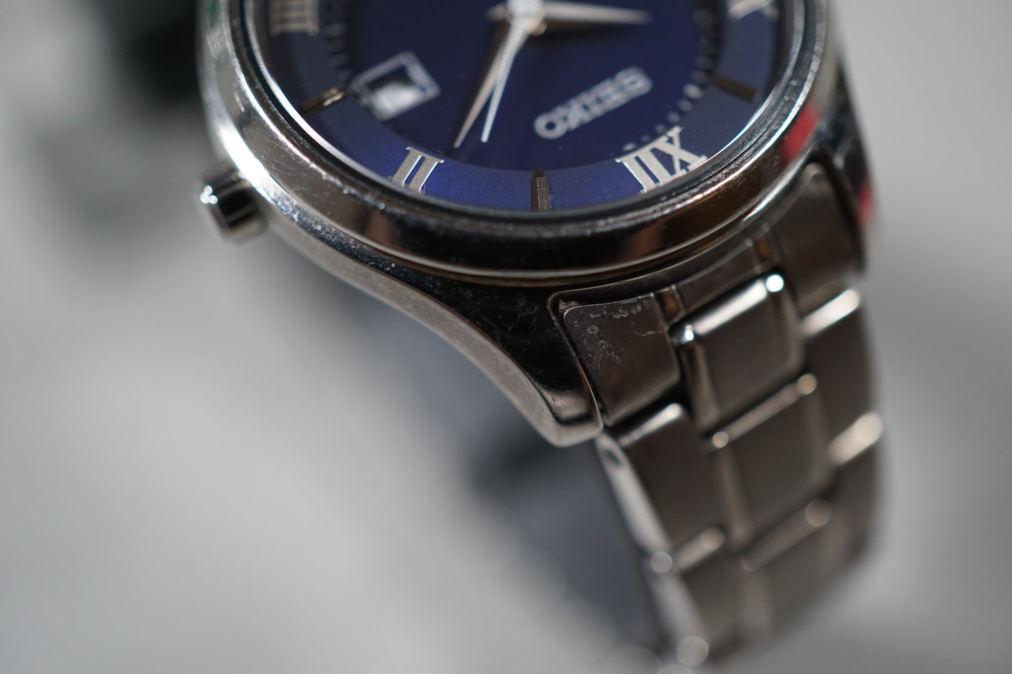 Seiko Selection STPX065 V137 Blue Dial Ladies Titanium Solar Quartz Watch