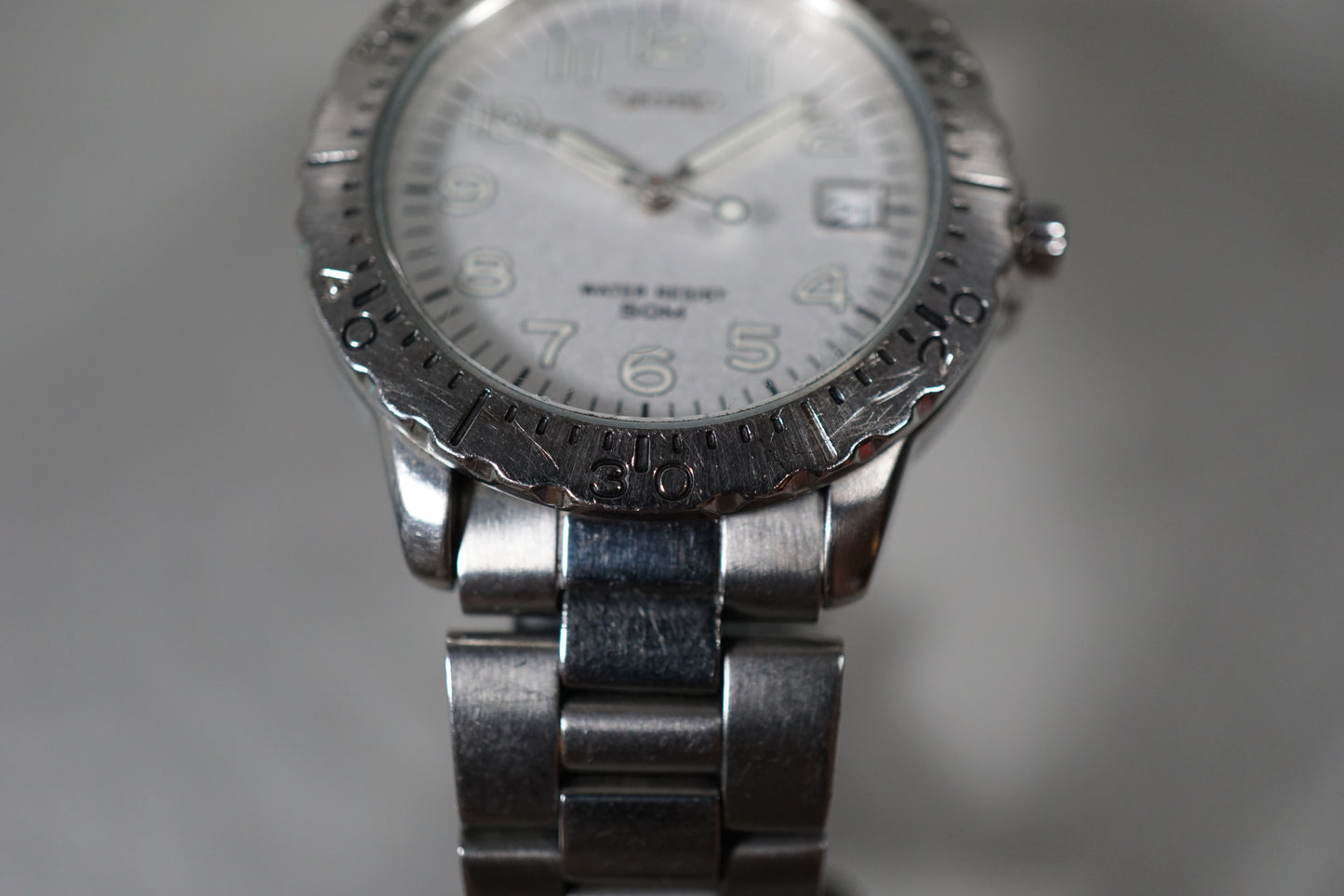 Seiko 7N42-8179 Rare Silver White Dial Quartz Watch