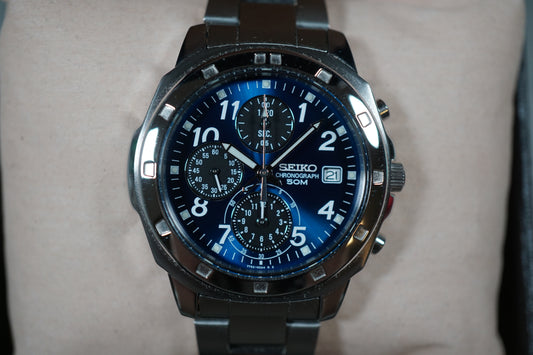 Seiko 7T92-0CA0 Blue Dial Quartz Chronograph Watch