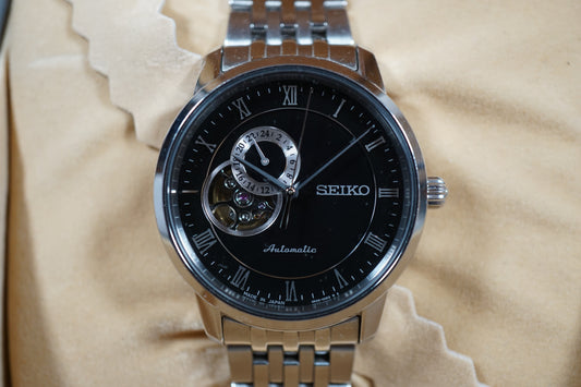 Seiko Presage SARY063 4R39 Black Dial Open Heart Automatic Watch