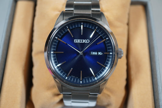 Seiko Selection SBPX121 V158 Blue Dial Solar Quartz Watch