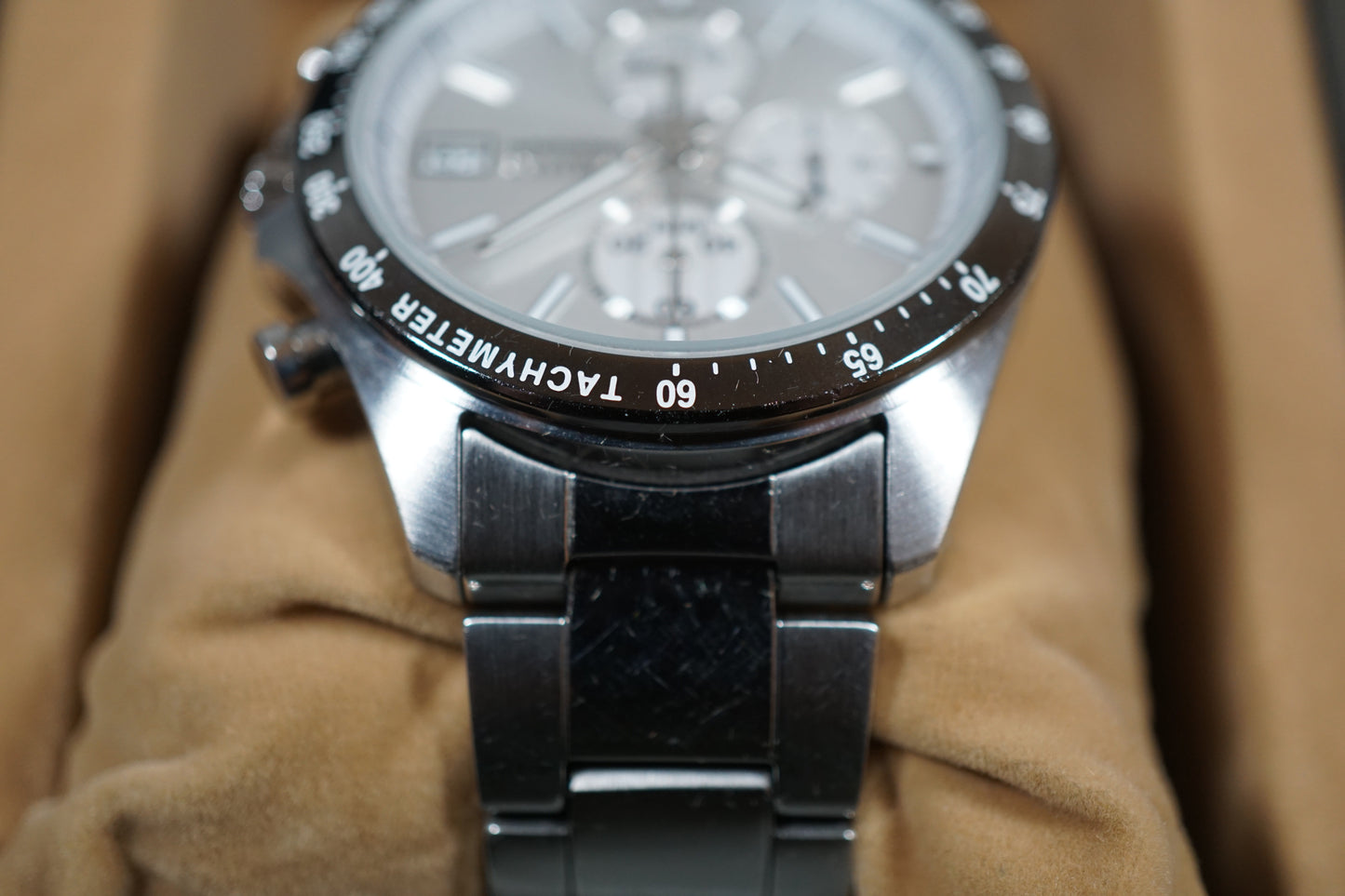 Seiko Spirit SBTR007 8T67 Silver Dial Chronograph Quartz Watch