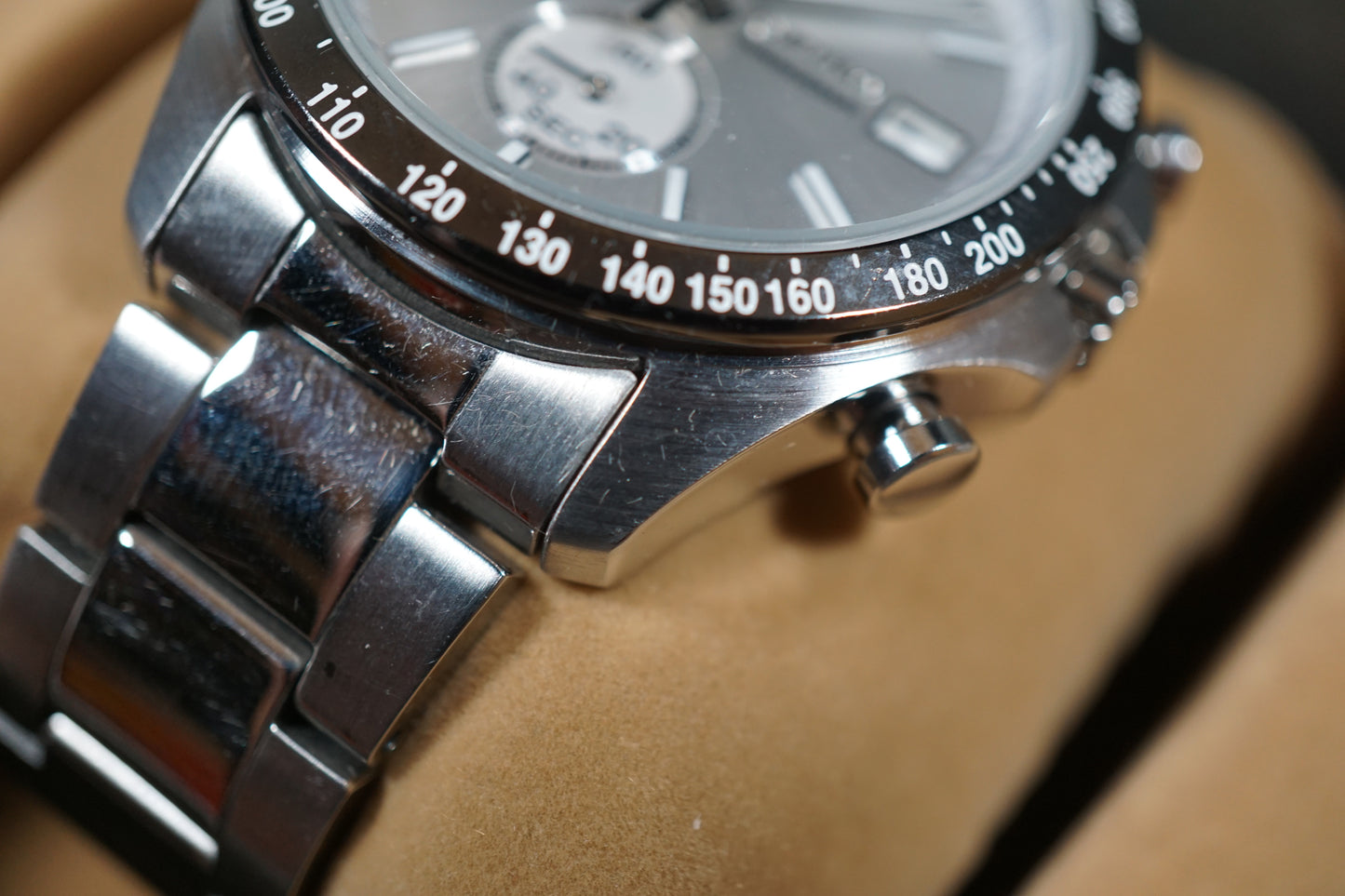 Seiko Spirit SBTR007 8T67 Silver Dial Chronograph Quartz Watch