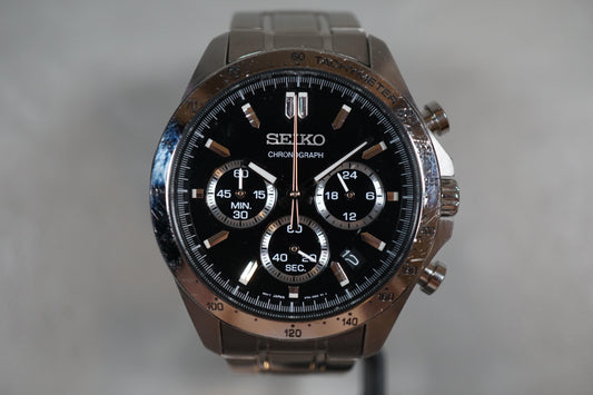 Seiko Spirit SBTR013 8T63 Black Dial Chronograph Quartz Watch