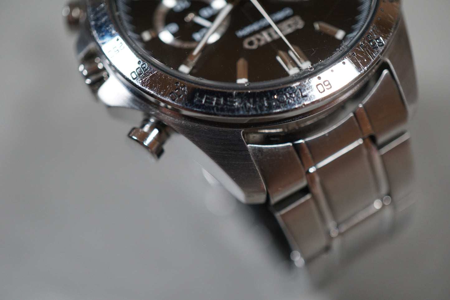 Seiko Spirit SBTR013 8T63 Black Dial Chronograph Quartz Watch