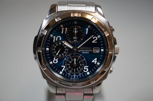 Seiko SNDB37 7T92 Blue Dial Chronograph Quartz Watch