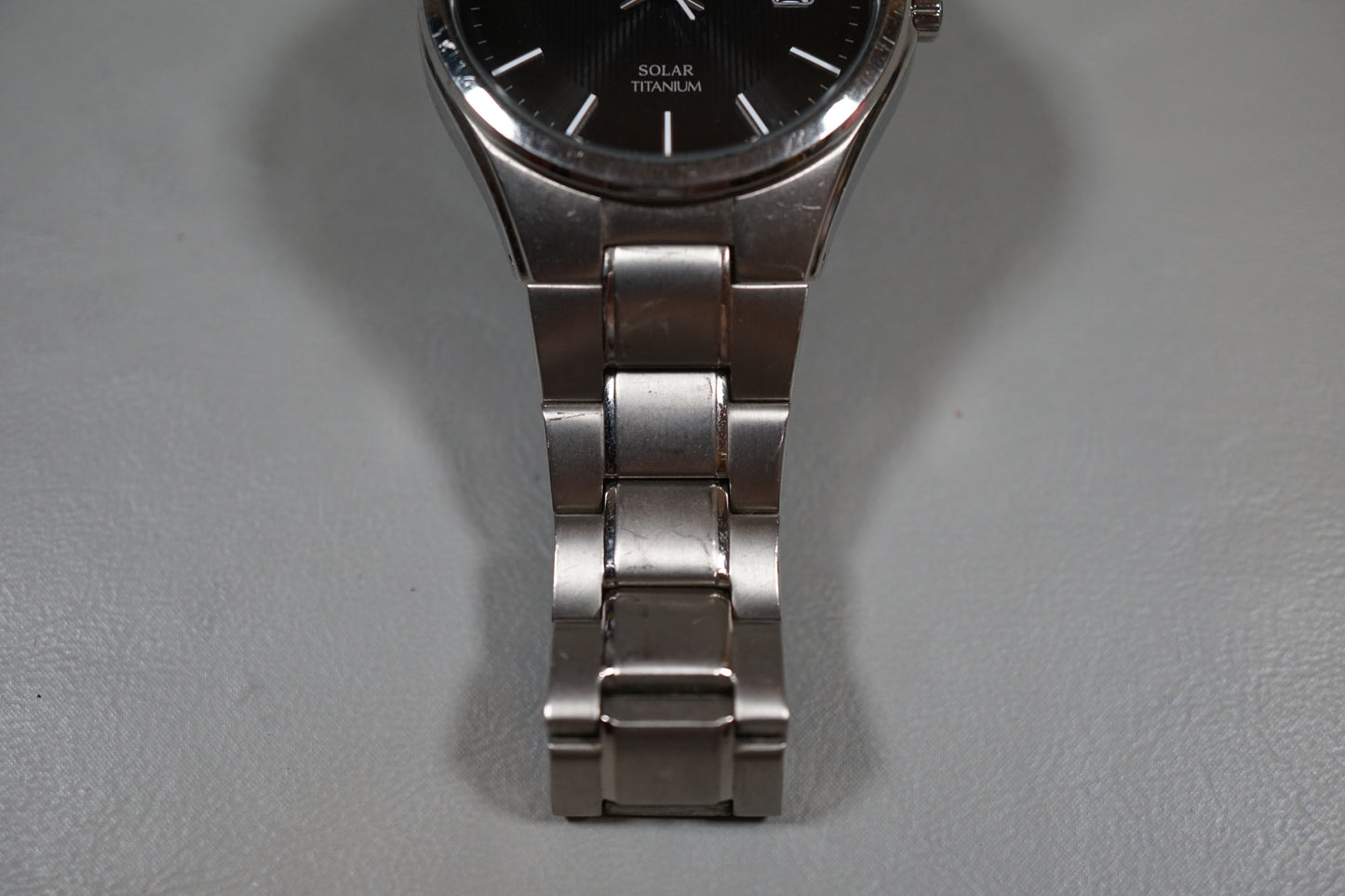 Seiko SNE377 V157 Black Dial Titanium Solar Quartz Watch
