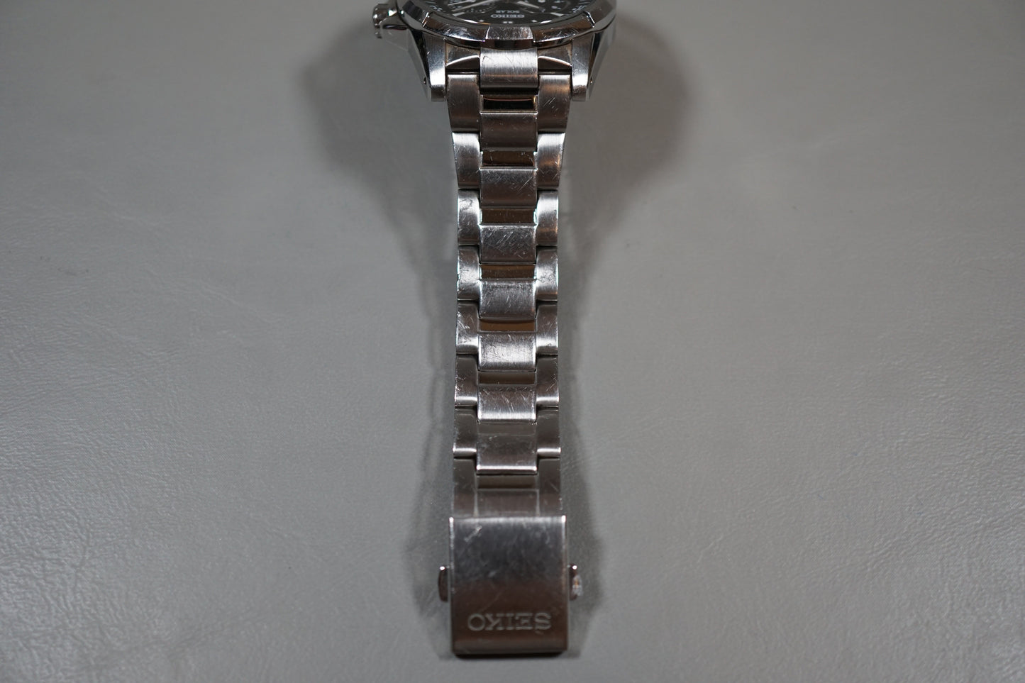 Seiko SNE015P1 V14J Day Date Black Dial Solar Quartz Watch