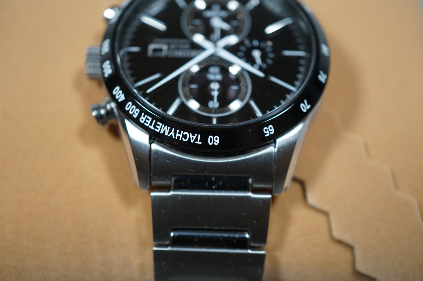 Seiko Selection SBPY119 V172 Black Dial Chronograph Solar Quartz Watch
