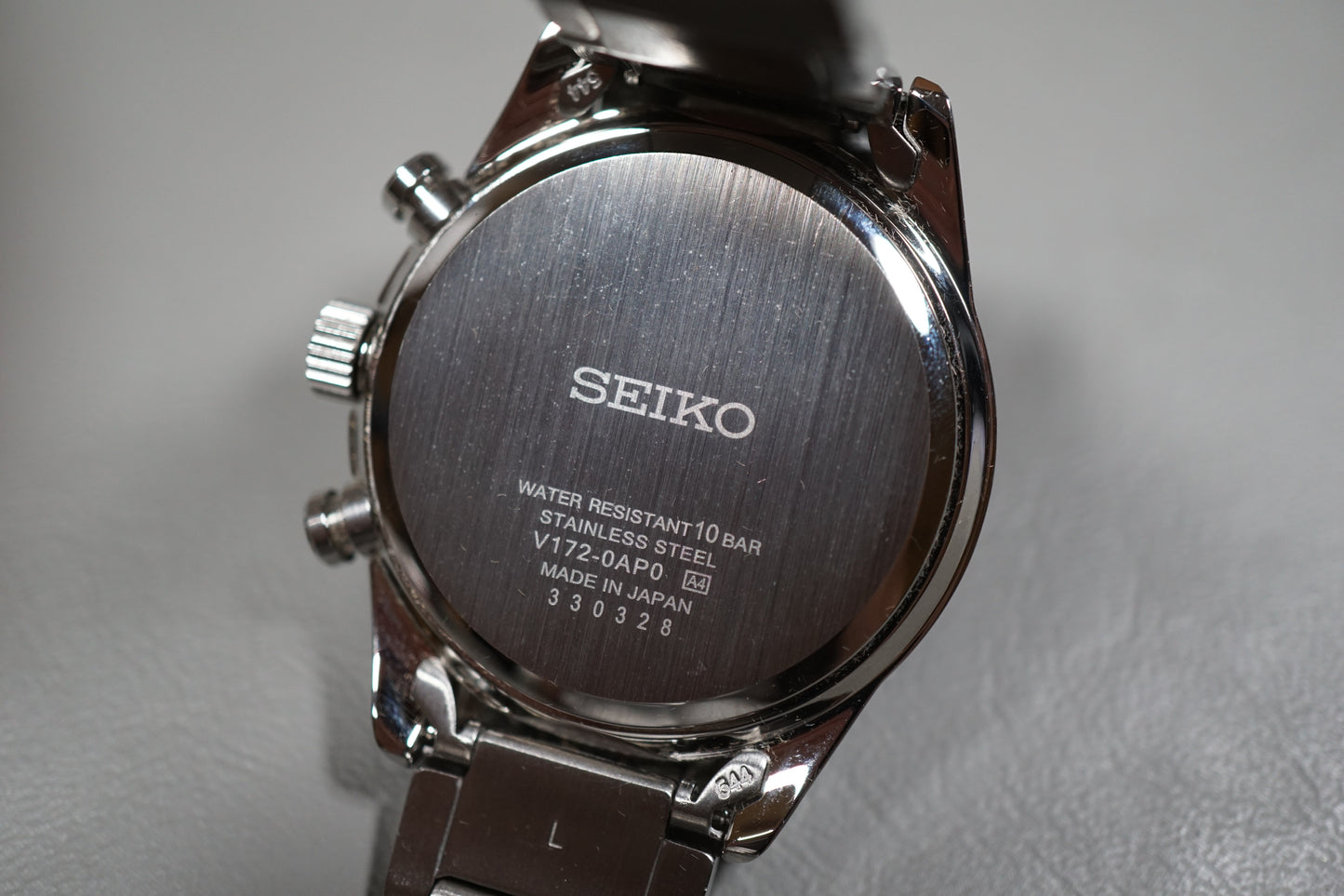 Seiko Selection SBPY119 V172 Black Dial Chronograph Solar Quartz Watch