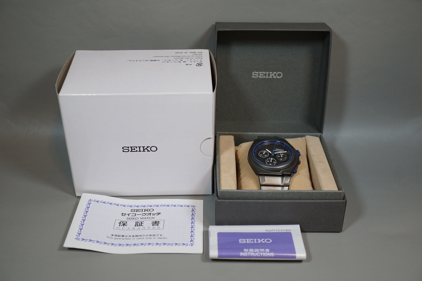 New Seiko Spirit SCED061 Giugiaro Design Riders Chronograph Quartz Watch