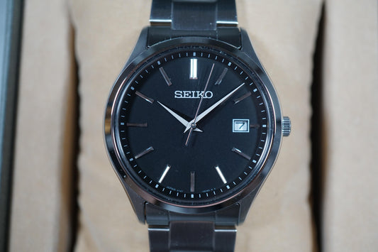 Seiko Selection SBPX147 V157 Black Dial Solar Quartz Watch