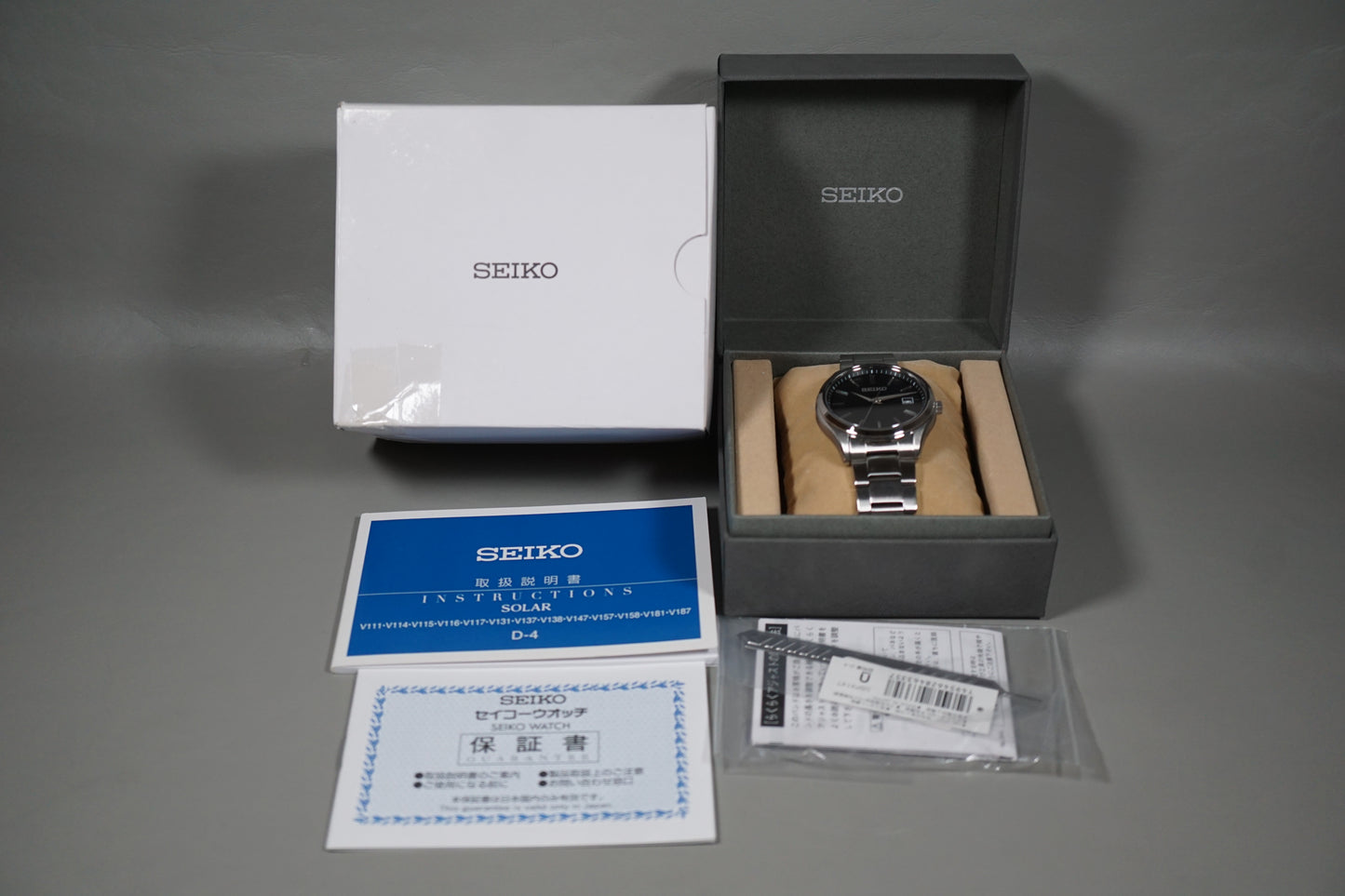 Seiko Selection SBPX147 V157 Black Dial Solar Quartz Watch