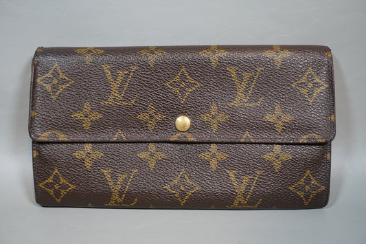 Louis Vuitton M61724 Monogram Porte Monnaie Credit Bifold Long Wallet