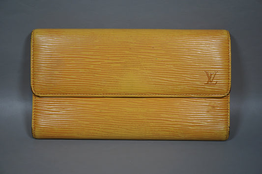 Louis Vuitton M63579 Pochette Portomone Credit Epi Yellow Long Wallet