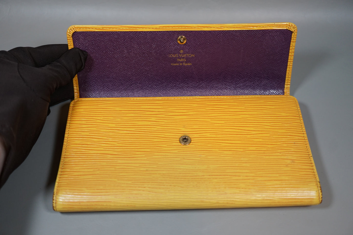 Louis Vuitton M63579 Pochette Portomone Credit Epi Yellow Long Wallet