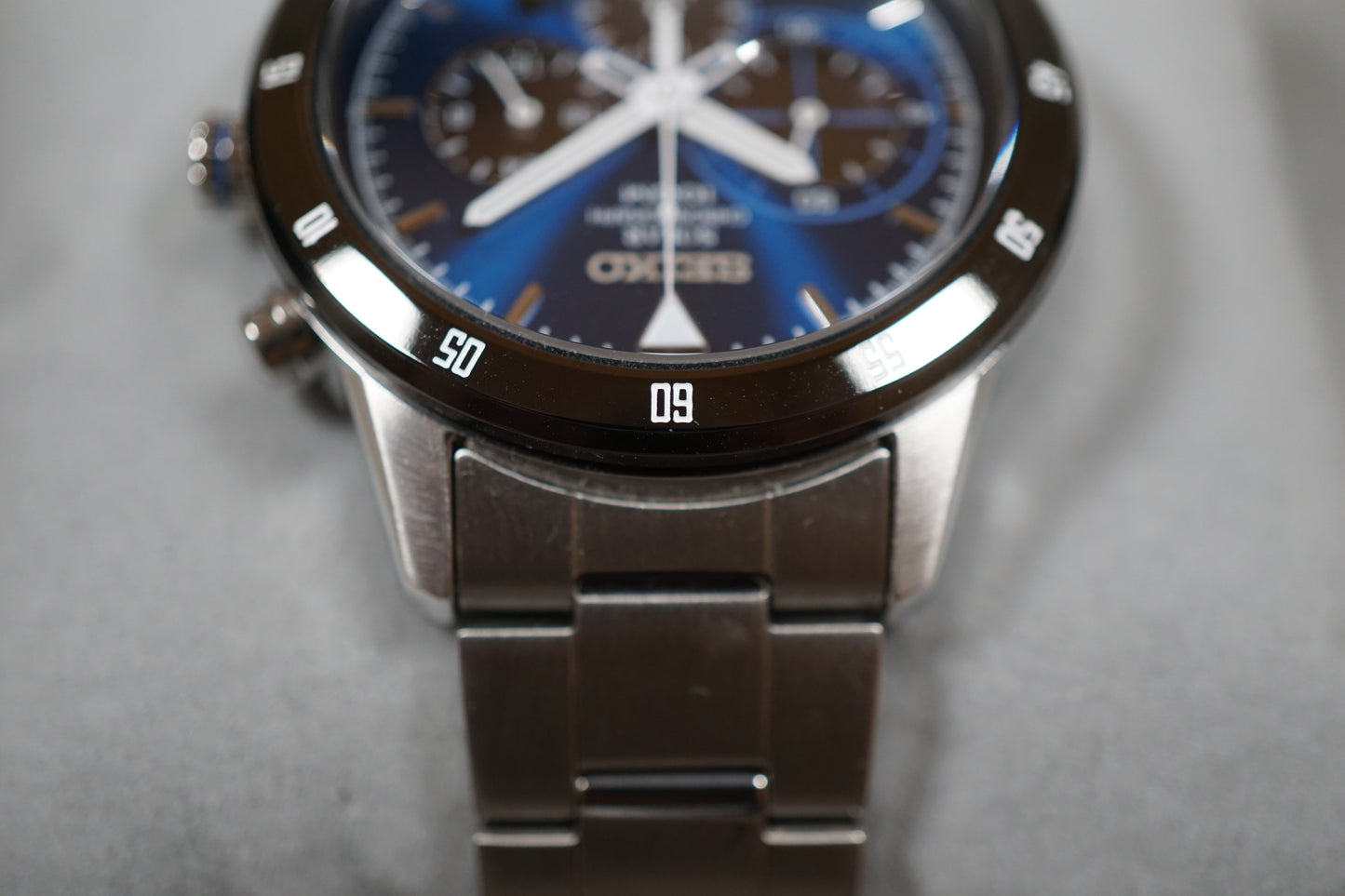 Seiko Criteria SSC333P1 V175 Blue Dial Chronograph Solar Quartz Watch