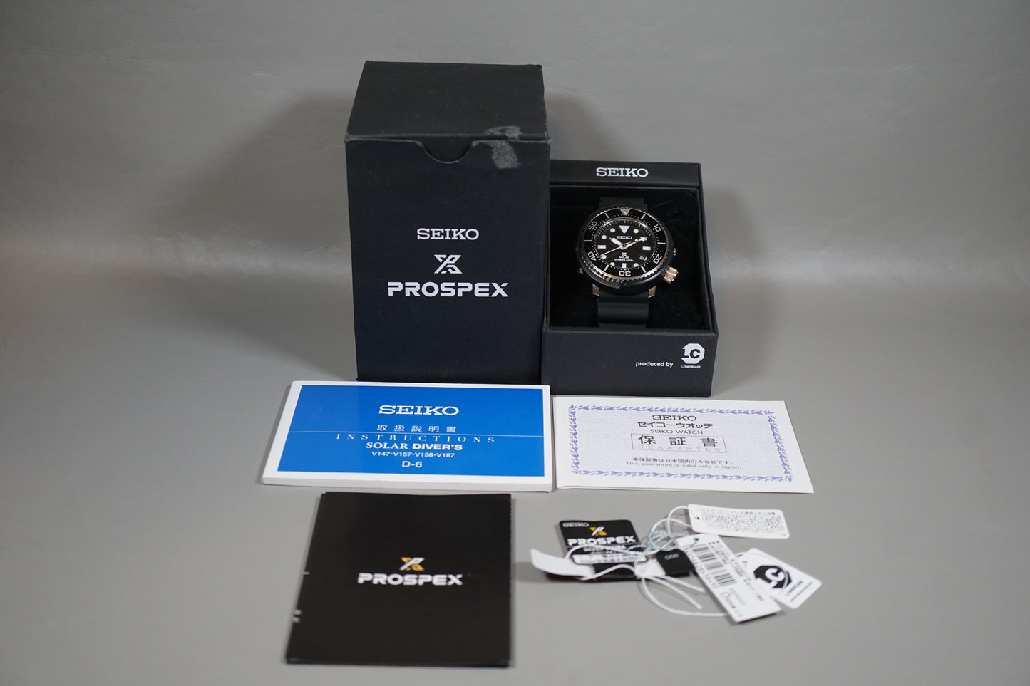 Seiko Prospex SBDN023 V147 Lowercase Limited Black Dial Tuna Solar Quartz Watch