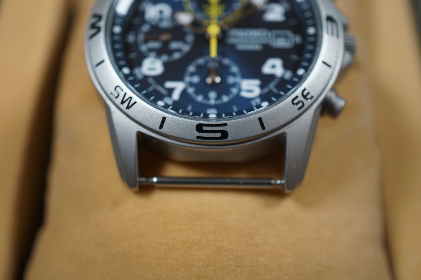Seiko SND379P2 7T92 Nylon Strap Blue Dial Field Style Chronograph Quartz Watch