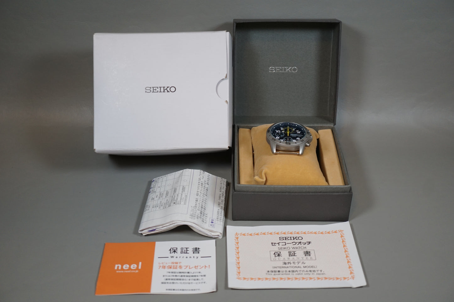 Seiko SND379P2 7T92 Nylon Strap Blue Dial Field Style Chronograph Quartz Watch