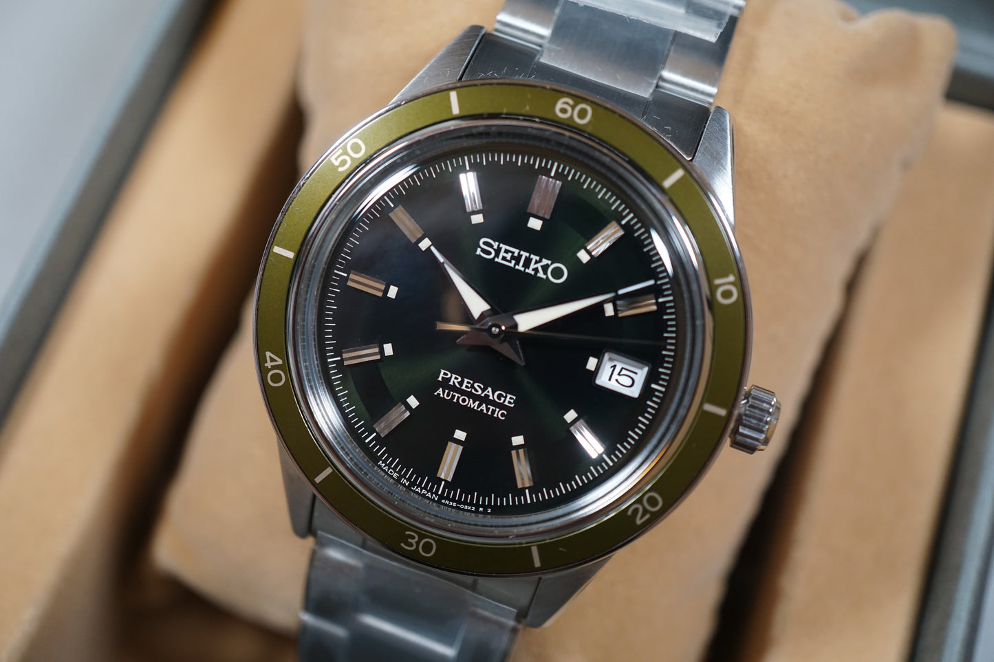 New Seiko Presage SARY195 4R35 Green Dial Vintage Style Automatic Watch