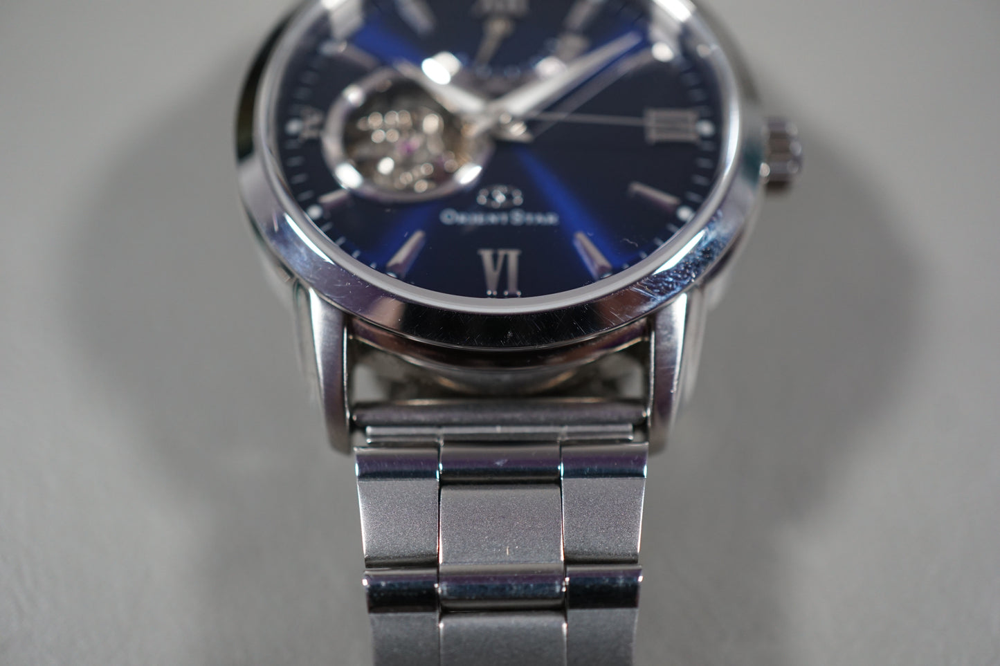 Orient Star DA02-C0-B Open Heart Power Reserve Blue Dial Automatic Watch